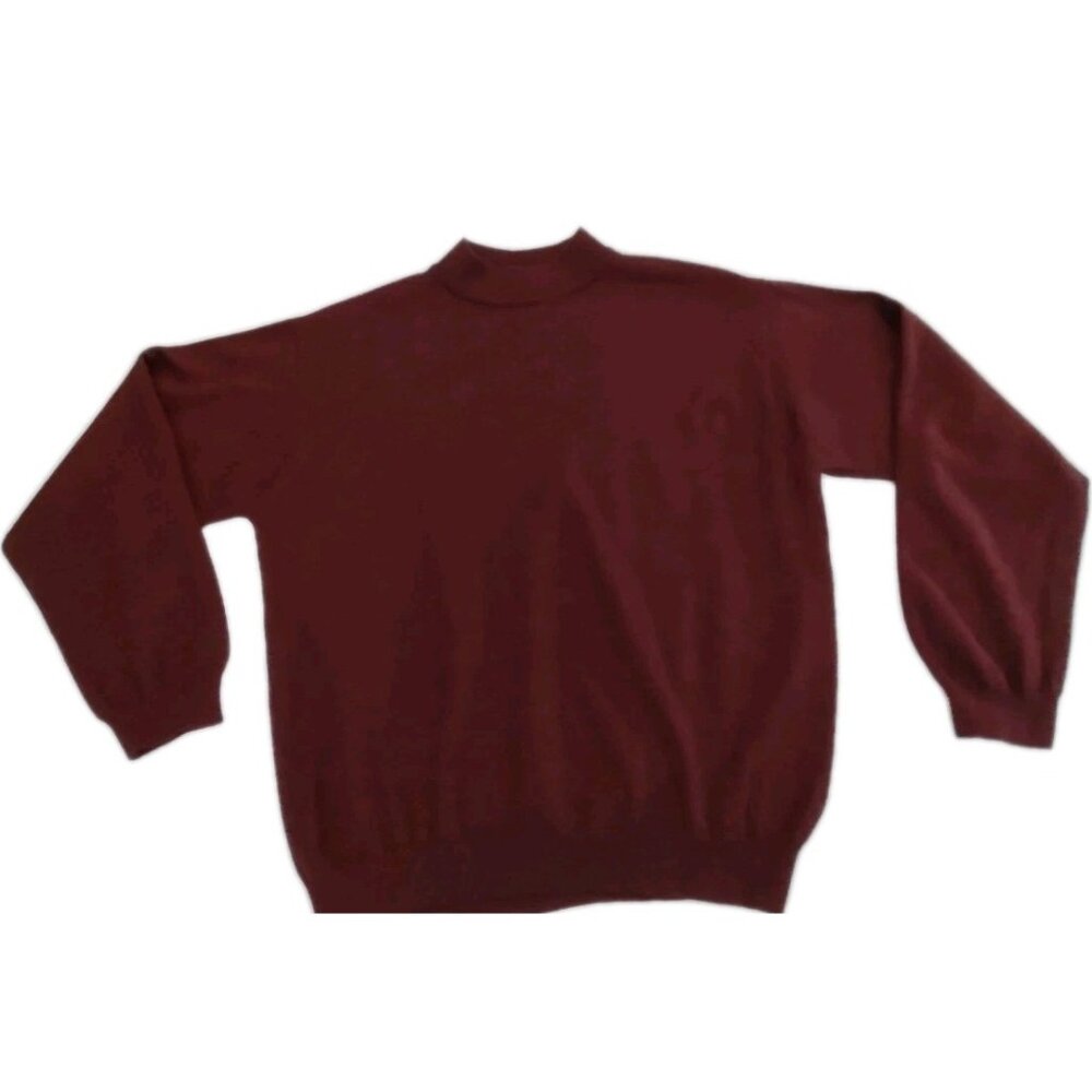 COVINGTON Vintage Italian Sweater Red Men Large  knit crewneck Merino Wool 60s